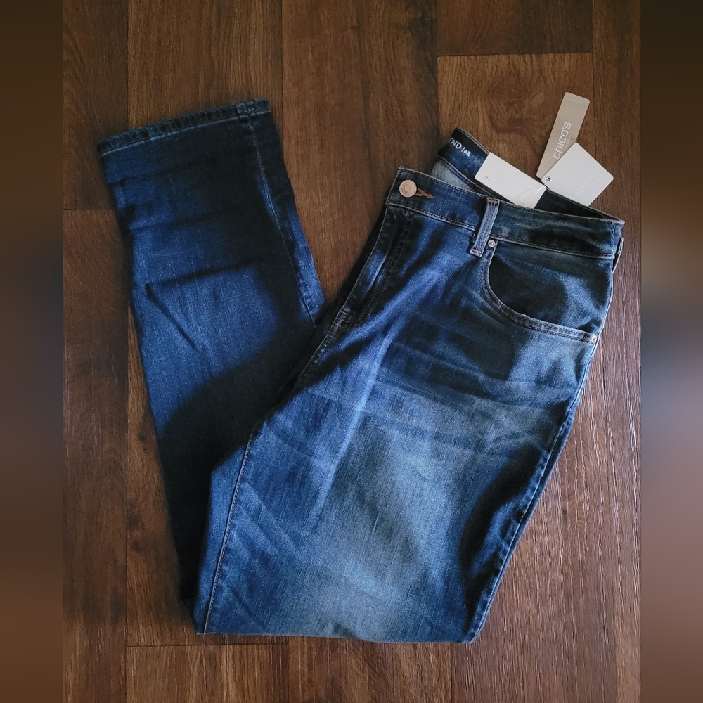 Chico's the Platinum Boyfriend Denim, Women's 16, Blue Jean
